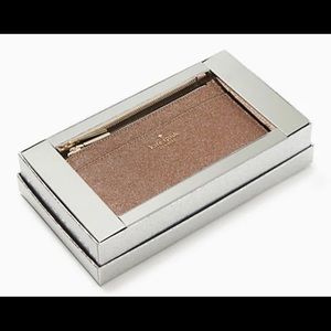 Rose Gold Shimmy Glitter Kate Spade Wallet